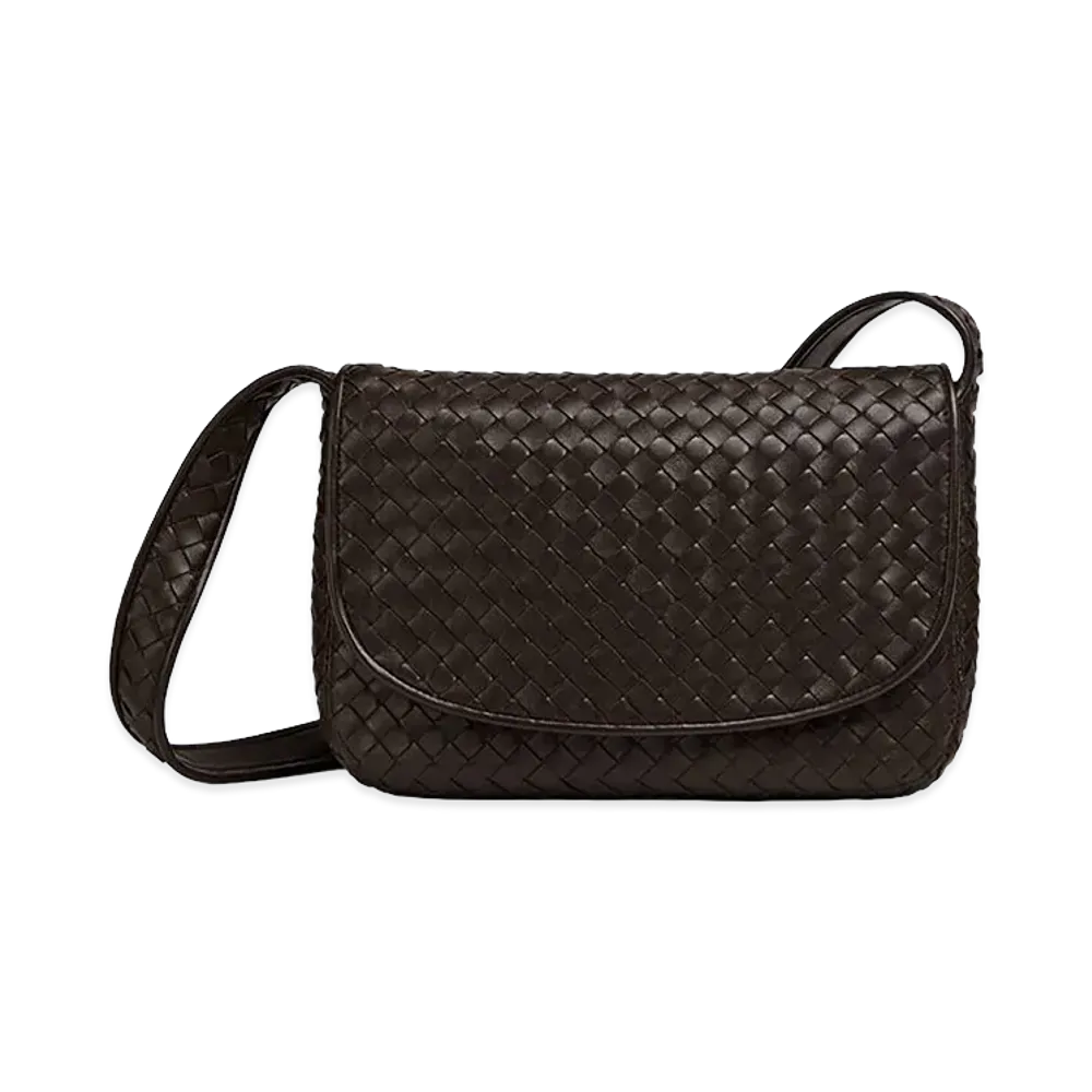 Bottega Veneta Veneto Flap Messenger "Fondente"