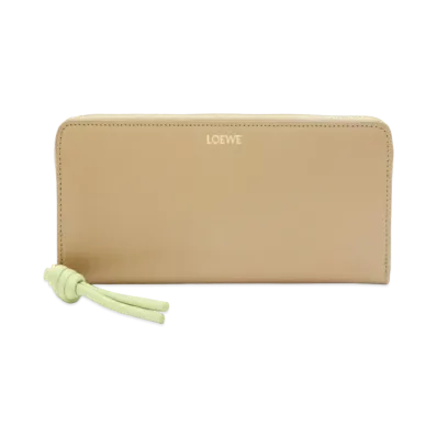 LOEWE Knot Zip Around Wallet Shinina Pakaf "Clay Green/Lime Green"