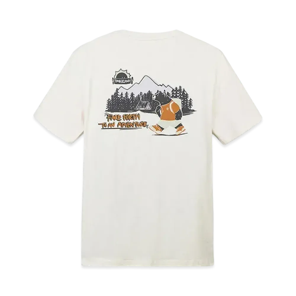 Timberland Allgender Short Sleeve Back Print Graphic Tee "White"