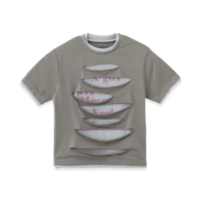 X-Girl Women's Distressed S/S Baby Tee "Beige"
