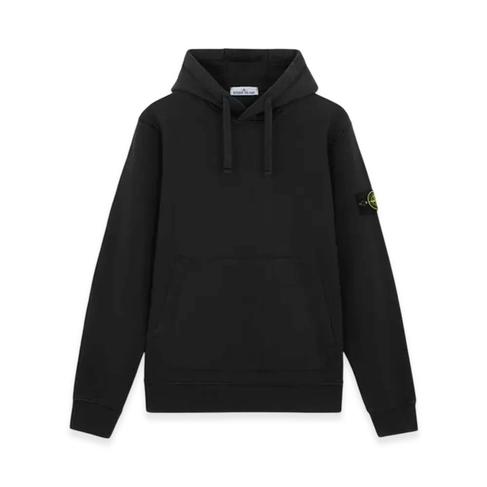 Stone Island Organic Cotton Fleece Hoodie Sweater "Black"