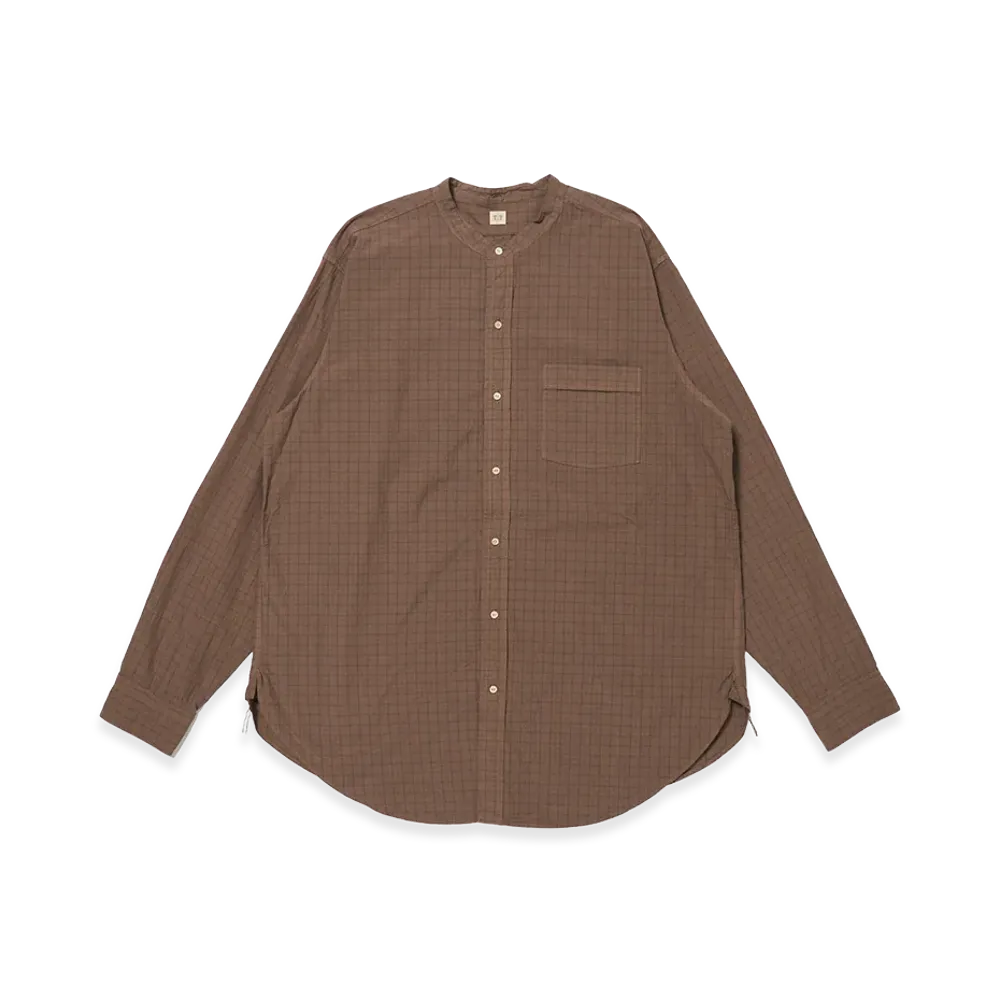 T.T Taiga Takahashi LOT.104 Band Collar Shirt "Brown"