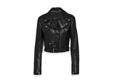 PRADA Nappa Leather Biker Jacket "Black"