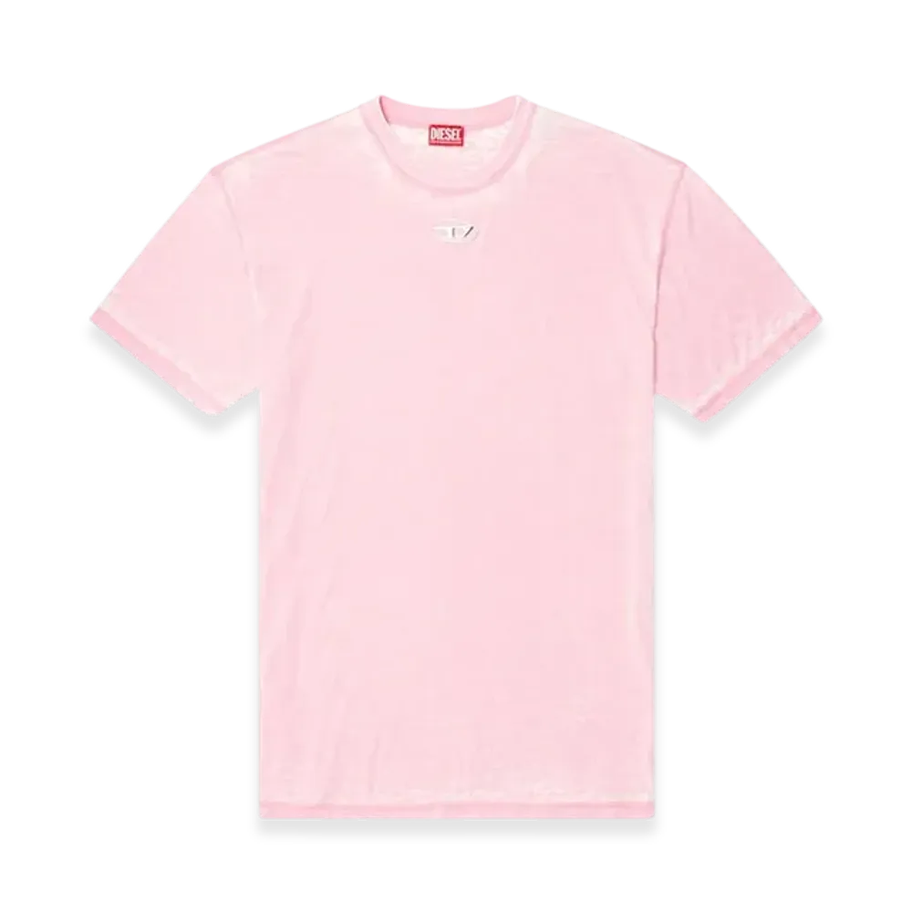Diesel T-Boxt-Pak Burnout T-Shirt With Metal-Look Logo "Pink"