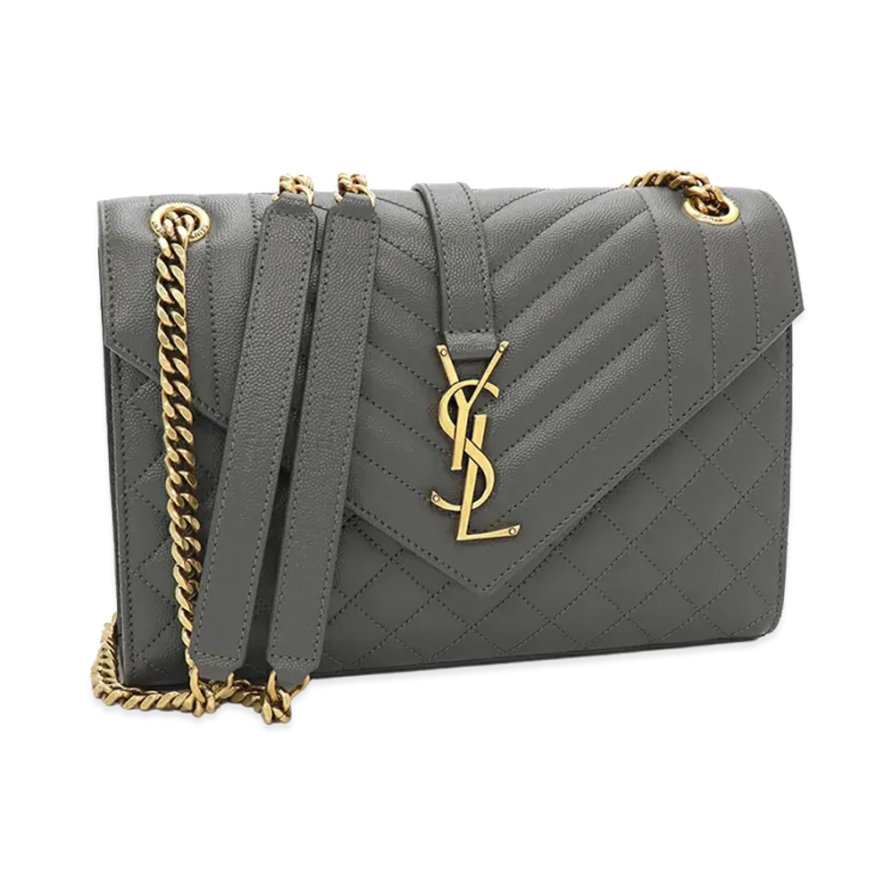 Saint Laurent Women's Envelope Medium Shoulder Bag "Dark Grey"