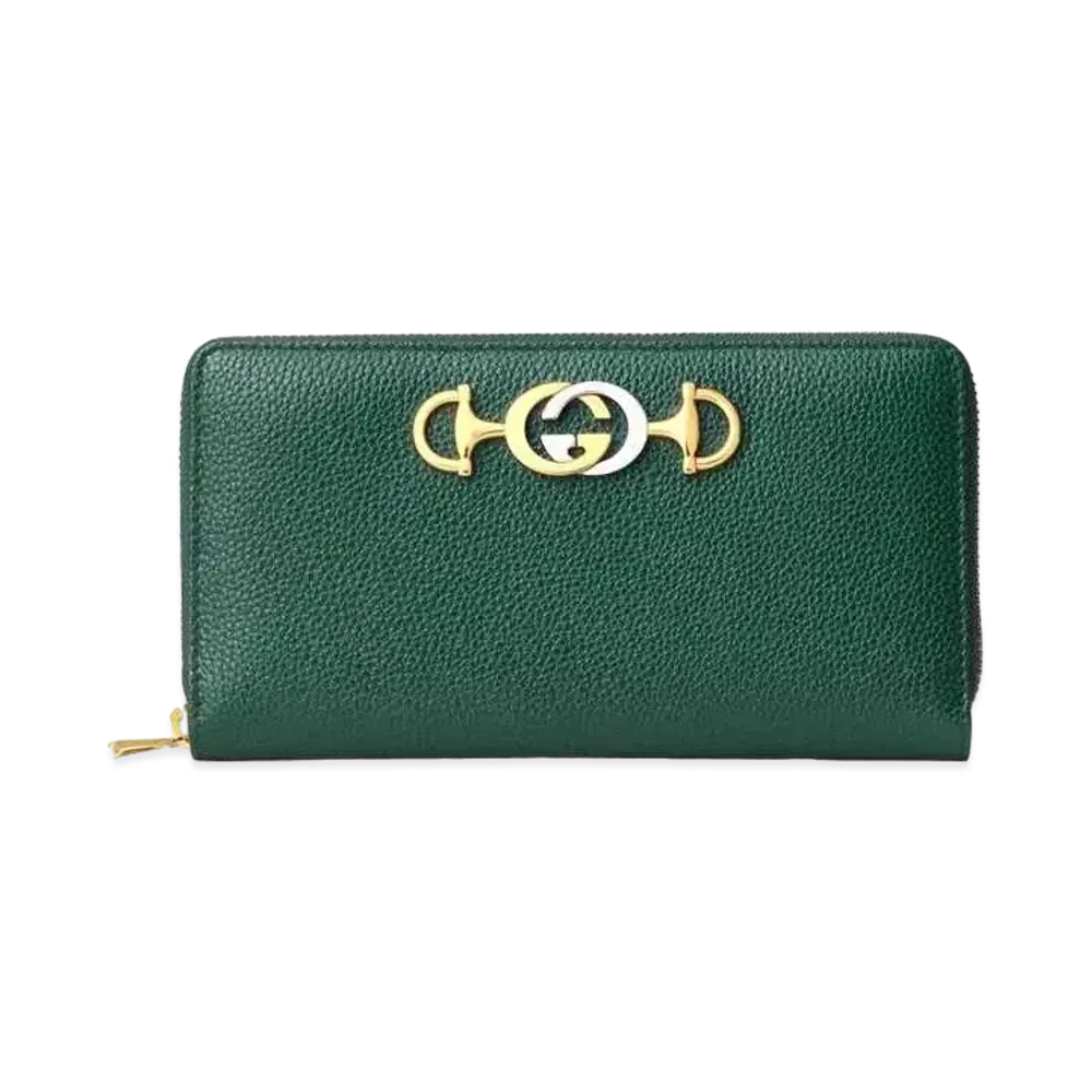 GUCCI Zumi Zip Around Wallet "Green"