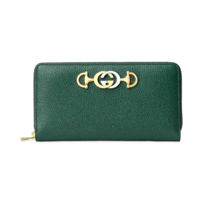 GUCCI Zumi Zip Around Wallet "Green"