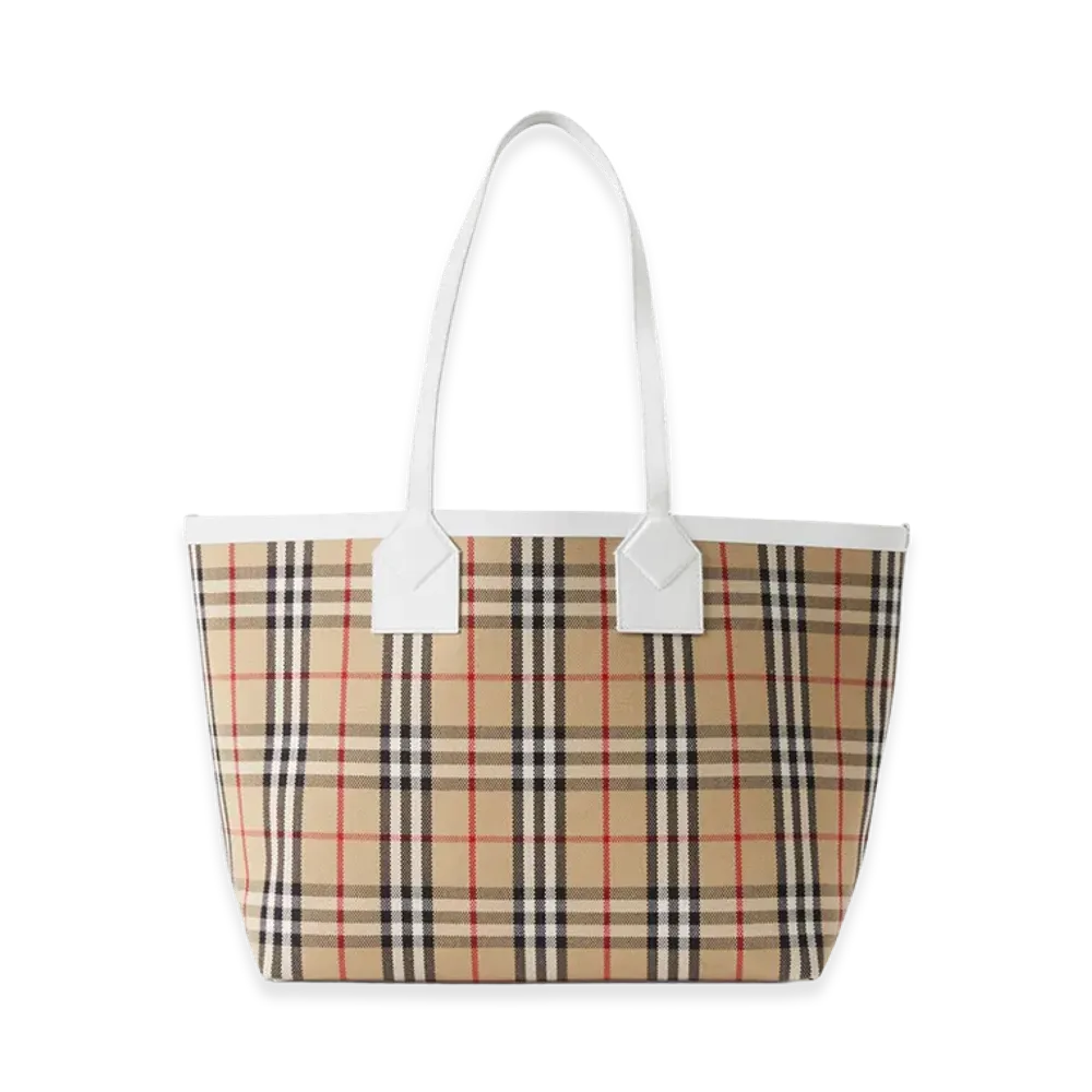 Burberry Women's Embroidered Canvas London Shopping Bag "Beige"