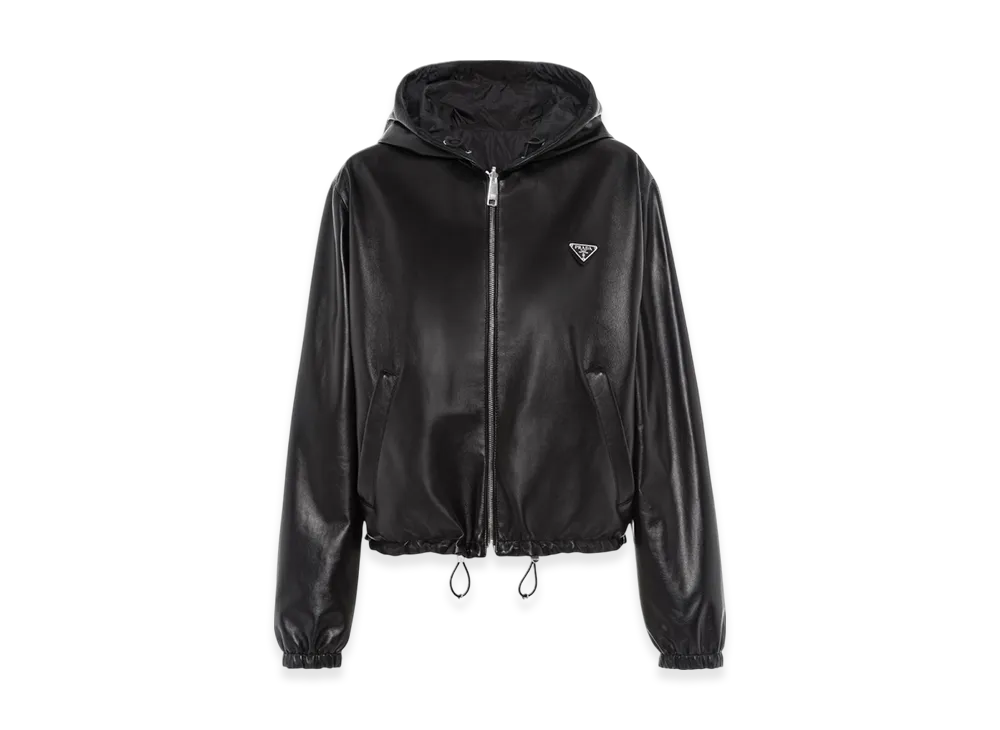 PRADA Women's Reversible Nappa Leather Jacket "Black"