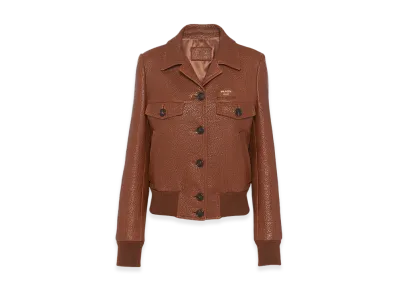 PRADA Women's Nappa Leather Jacket "Cocoa Brown"