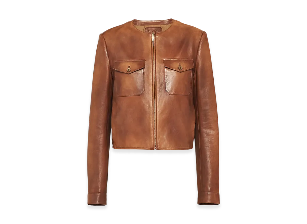 PRADA Women's Nappa Leather Jacket "Palisander"