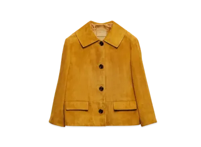 PRADA Women's Suede Jacket "Mustard Yellow"