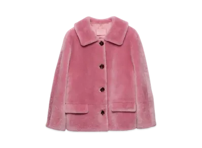 PRADA Women's Shearling Jacket Pink