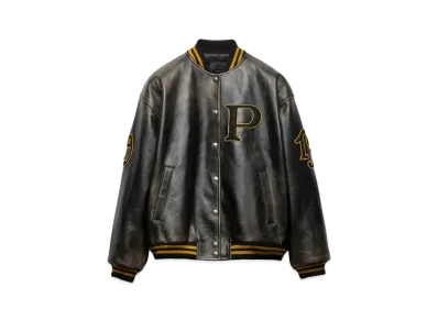 PRADA Women's Leather Bomber Jacket with Patch "Black"