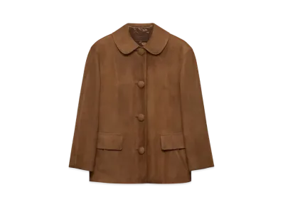 PRADA Women's Suede Jacket "Light Brown"