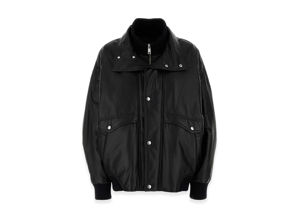 PRADA Women's Nappa Leather Bomber Jacket "Black"