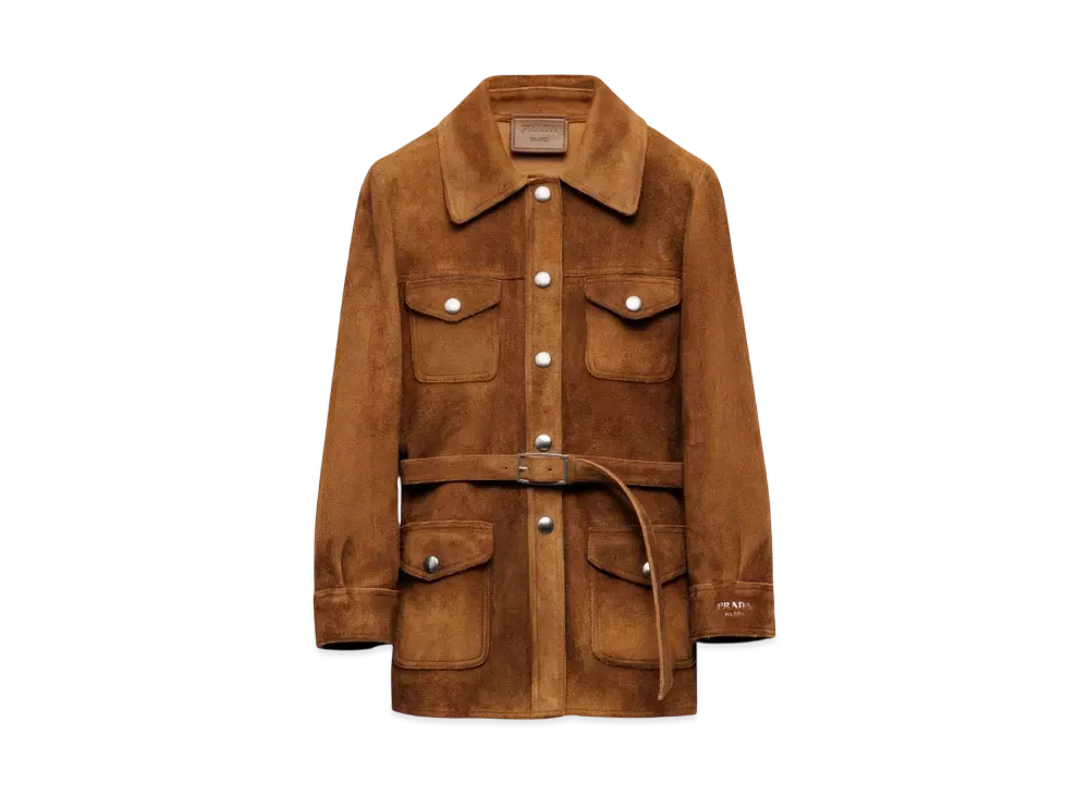 PRADA Women's Suede Safari Jacket "Brown"