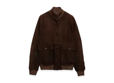 PRADA Women's Suede Jacket "Dark Brown"