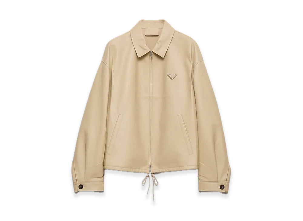 PRADA Nappa Leather Blouson Jacket "Sand beige"