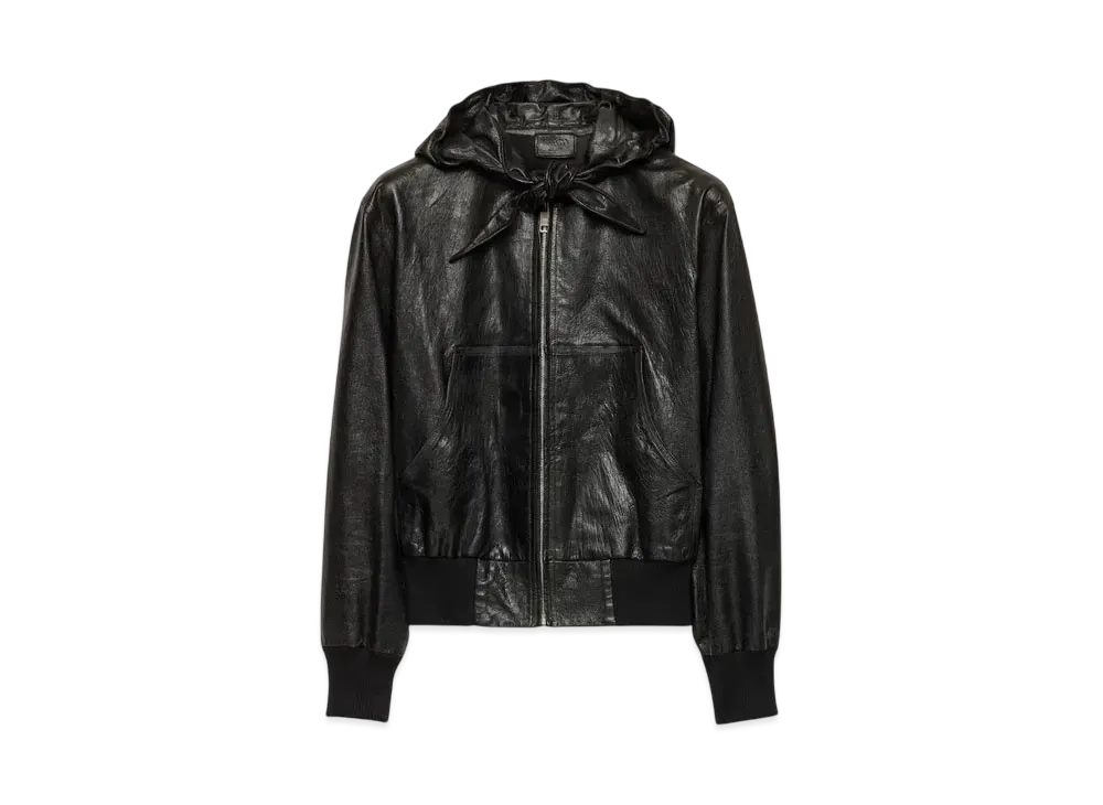 PRADA Women's Leather Hoodie "Black"