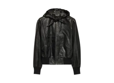 PRADA Women's Leather Hoodie "Black"