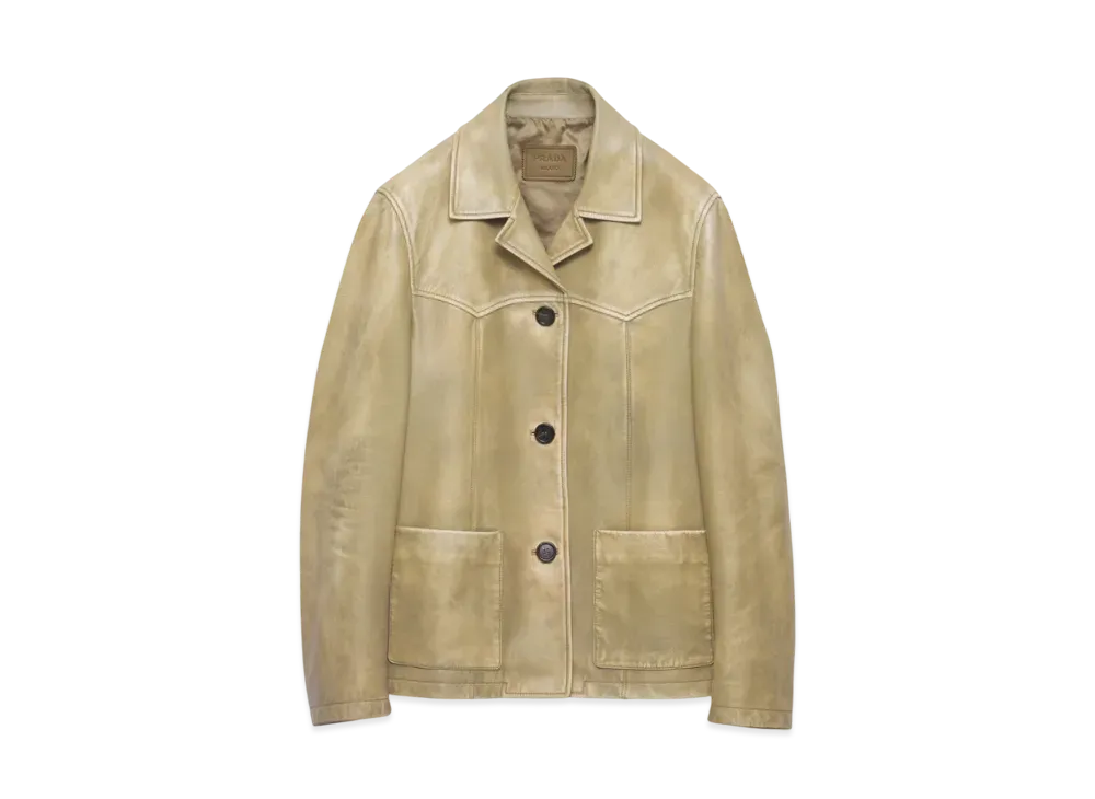 PRADA Women's Nappa Leather Jacket "Beige"