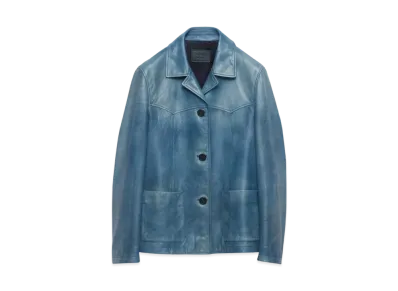 PRADA Women's Nappa Leather Jacket "Blue"