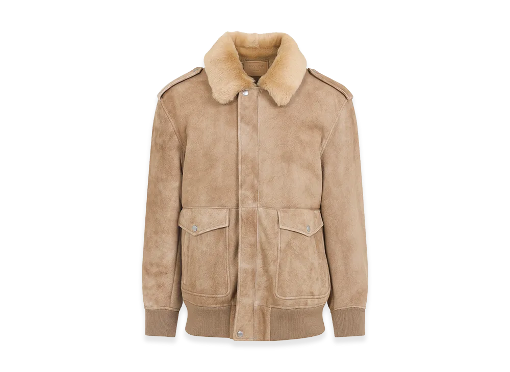 PRADA Women's Sheepskin Bomber Jacket "Beige"