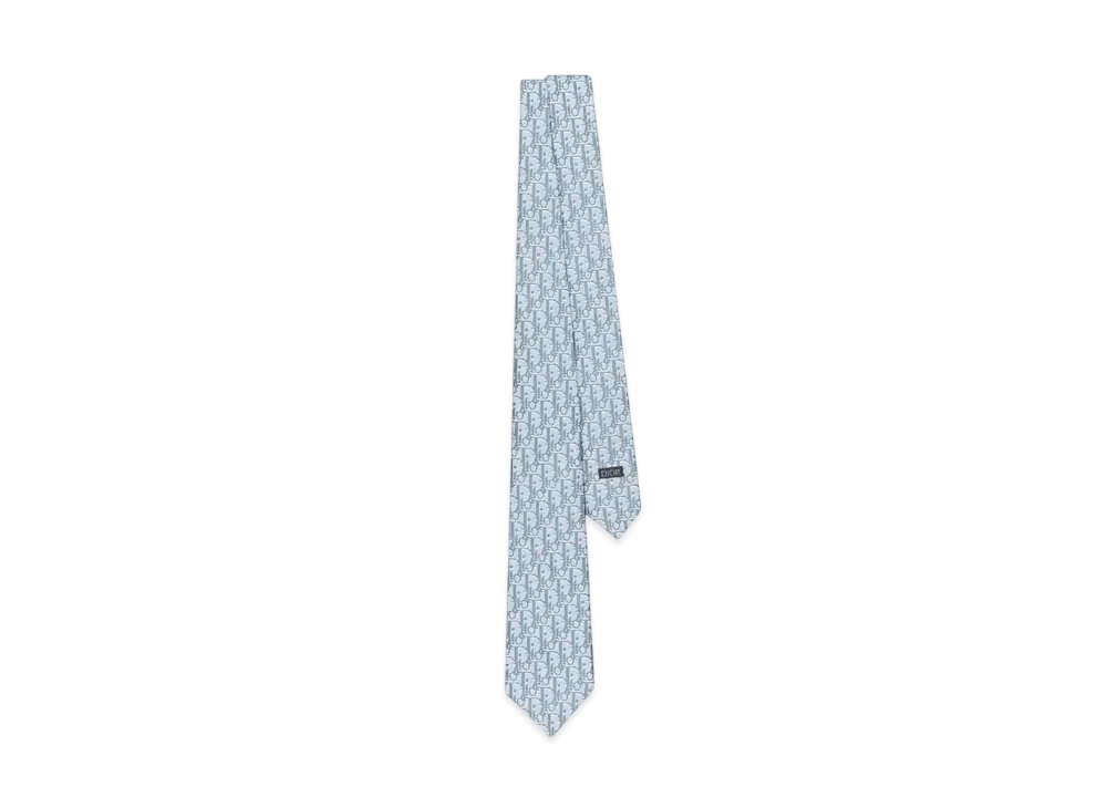 Dior Oblique Pixel Tie Silk "Light Blue/Blue"