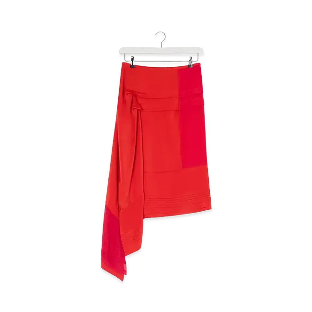 LEMAIRE Women's Pleated Skirt "Vermillon"