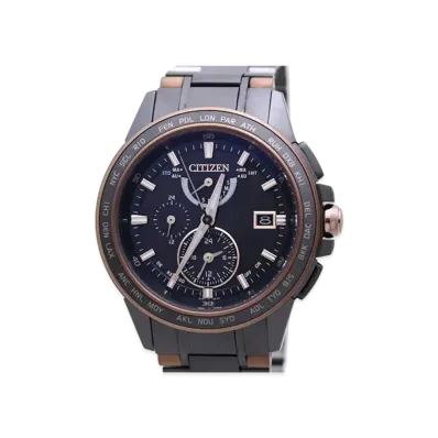 CITIZEN Atessa Eco Drive World Time Radio Limited Model "Black" AT9026-52E