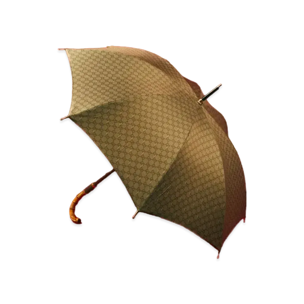 PALACE GUCCI GG-P Pattern Rain Umbrella With Bamboo Handle "Beige"