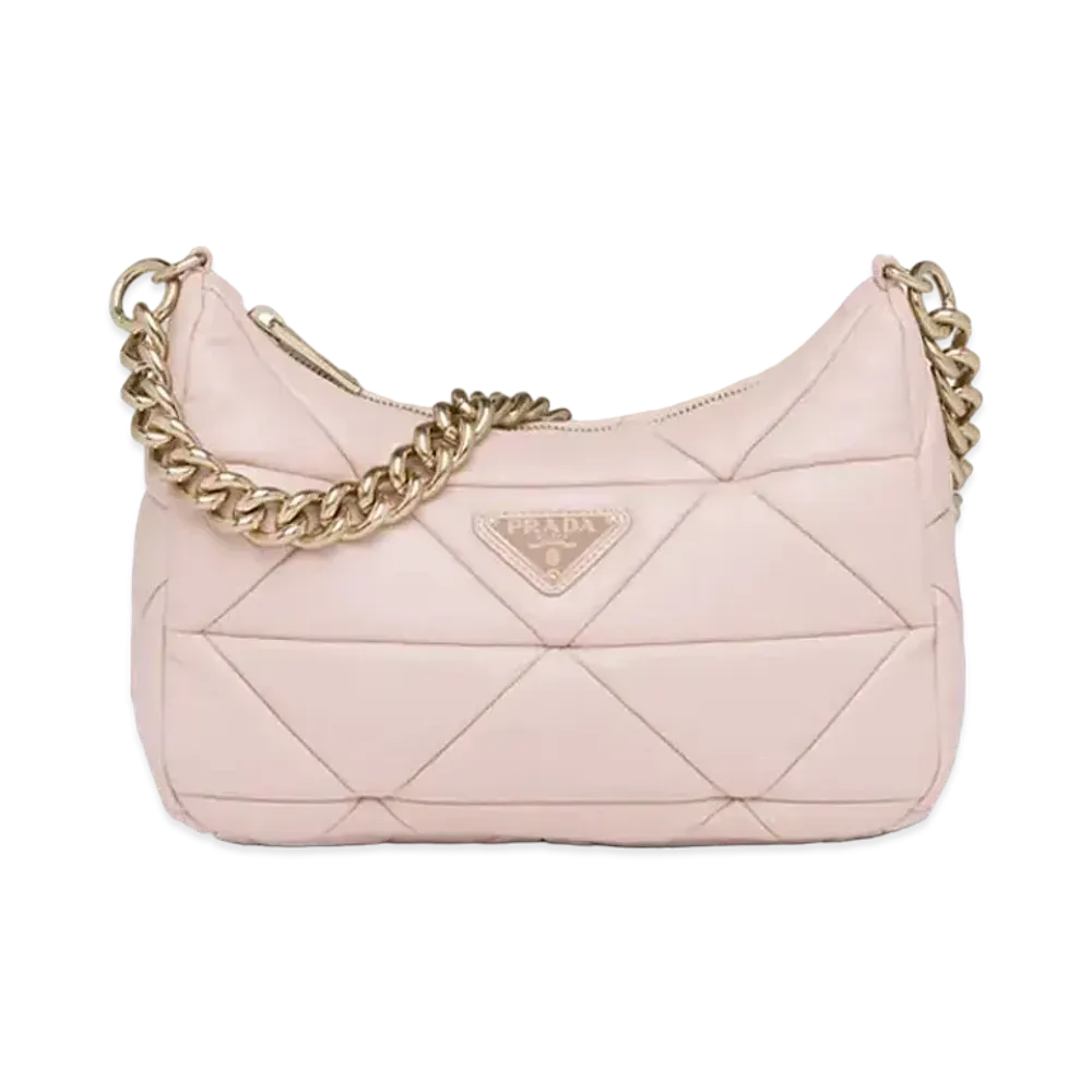 PRADA System Nappa Leather Patchwork Shoulder Bag "Water Lily"