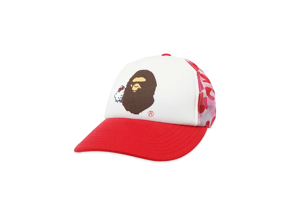 A BATHING APE x Hello Kitty Ladies ABC Camo Mesh Cap "Pink"