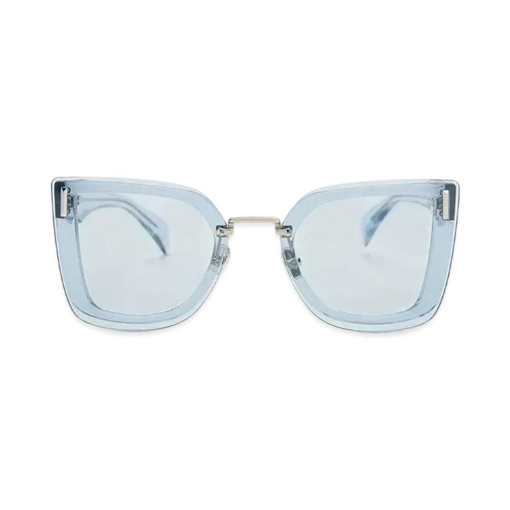 CHARLES & KEITH Recycled Acetate Geometric Butterfly Sunglasses "Blue"