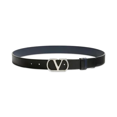 Valentino Belt H 30 Reversibile V Logo Signature "Dark Blue"