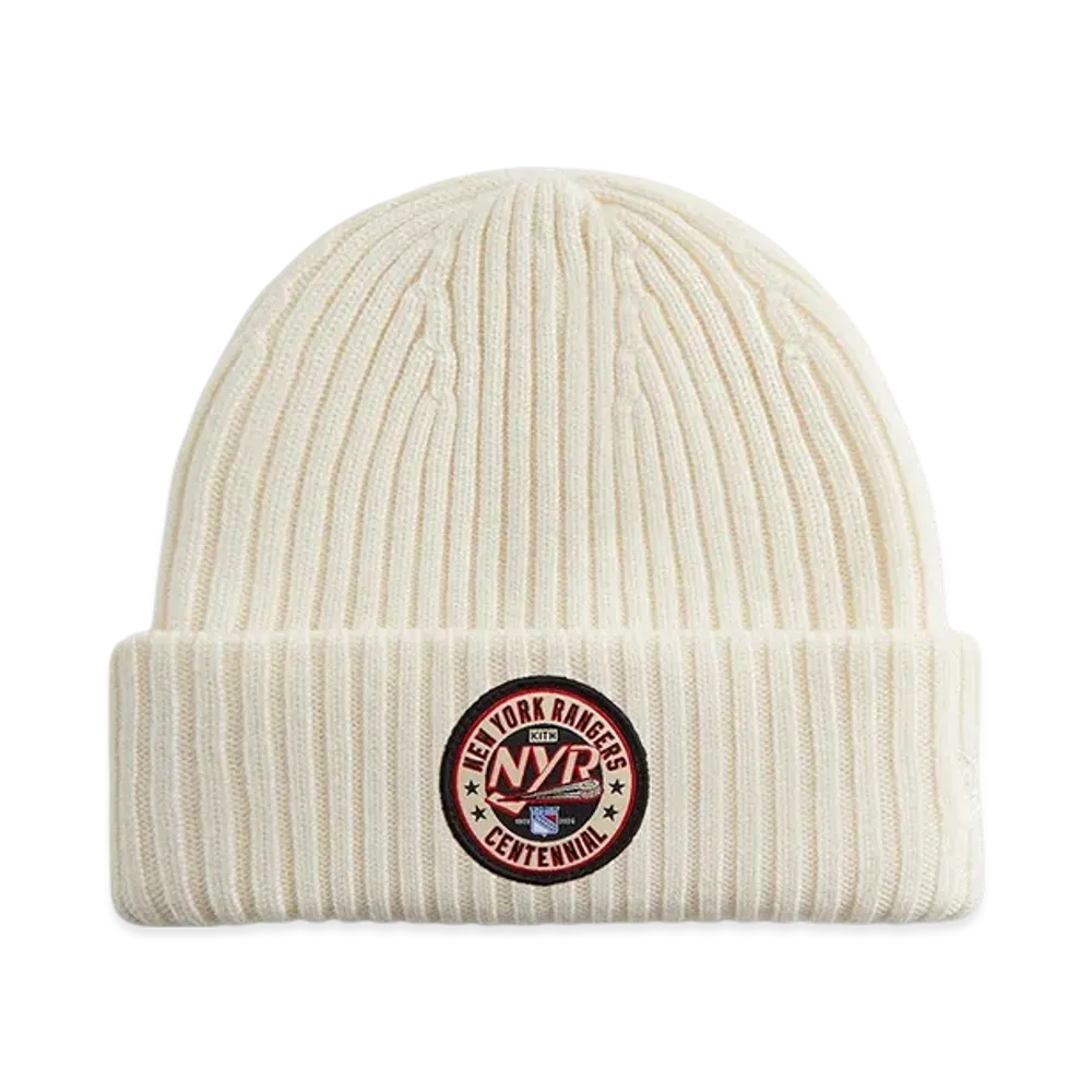 Kith x New Era x The New York Rangers Centennial Knit Beanie "Sandrift"