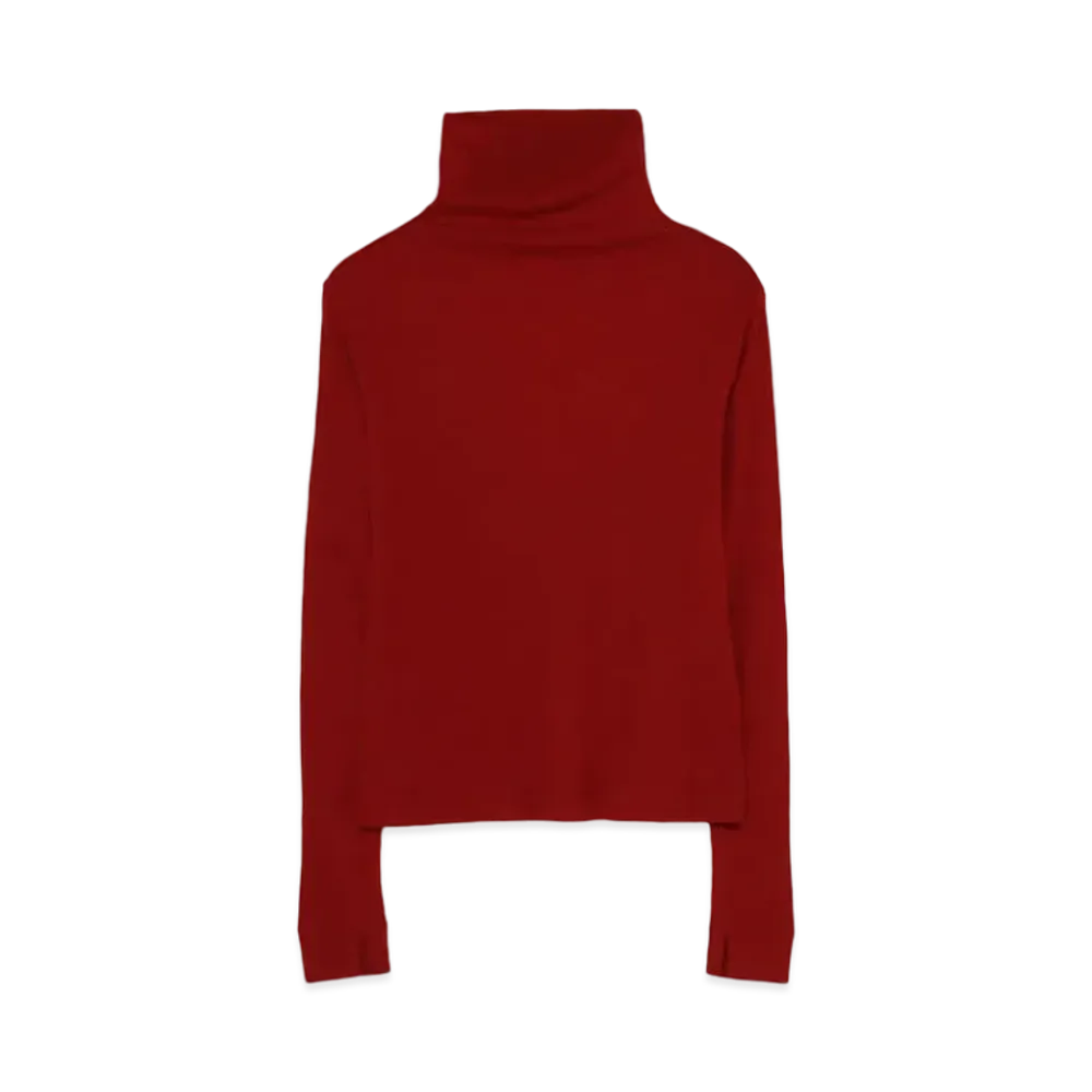 Yohji Yamamoto Y's MIX UP SLEEVE HEM SLIT HIGH NECK "Red"