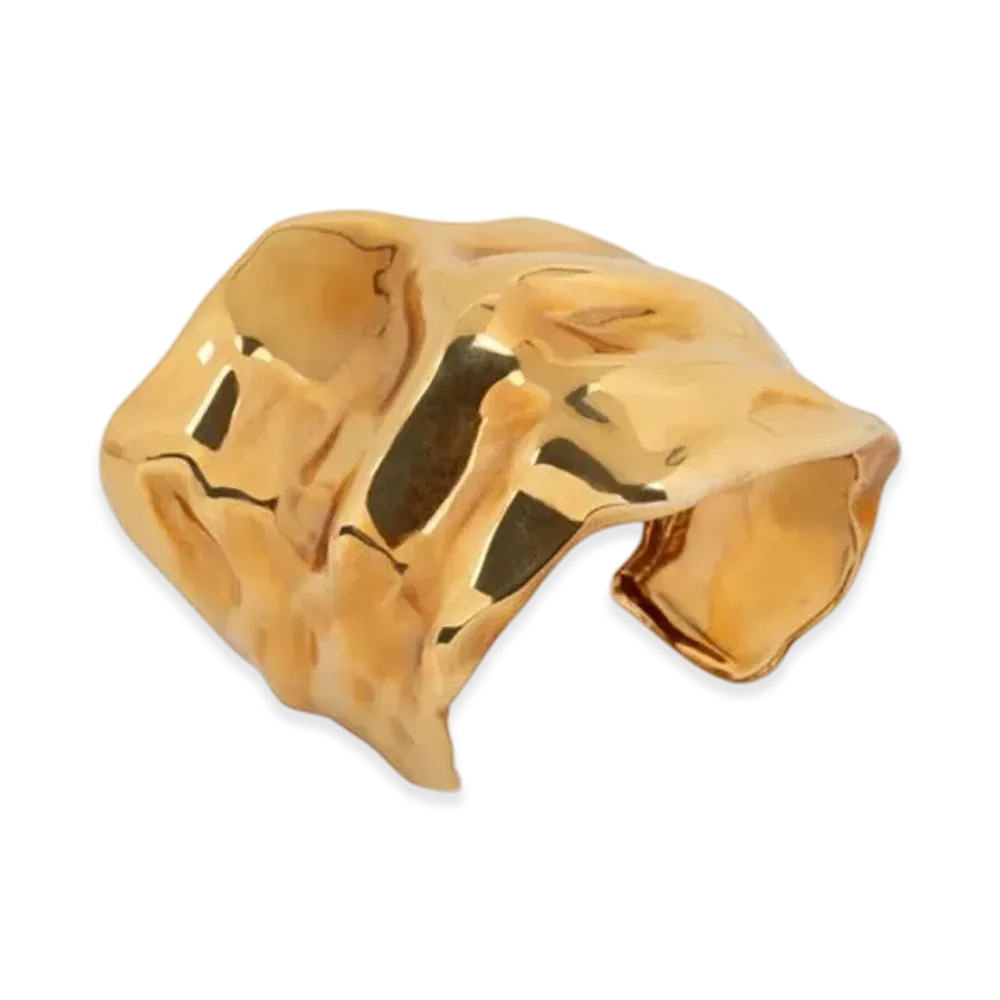 DRIES VAN NOTEN Anatomic Cuff Bracelet "Mat Gold"