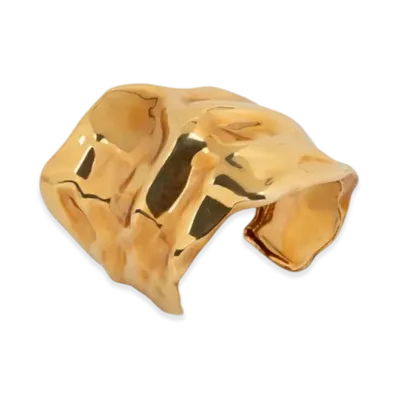 DRIES VAN NOTEN Anatomic Cuff Bracelet "Mat Gold"