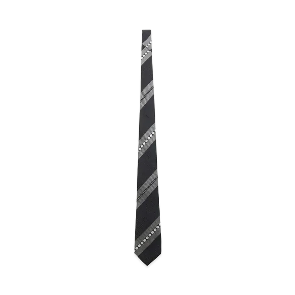 Yohji Yamamoto Pour Homme DOT STRIPE JQ DERBY TIE D "Black"
