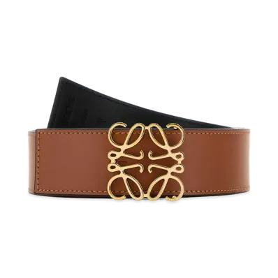 LOEWE Caramel Leather Reversible Belt "Beige o Tan"