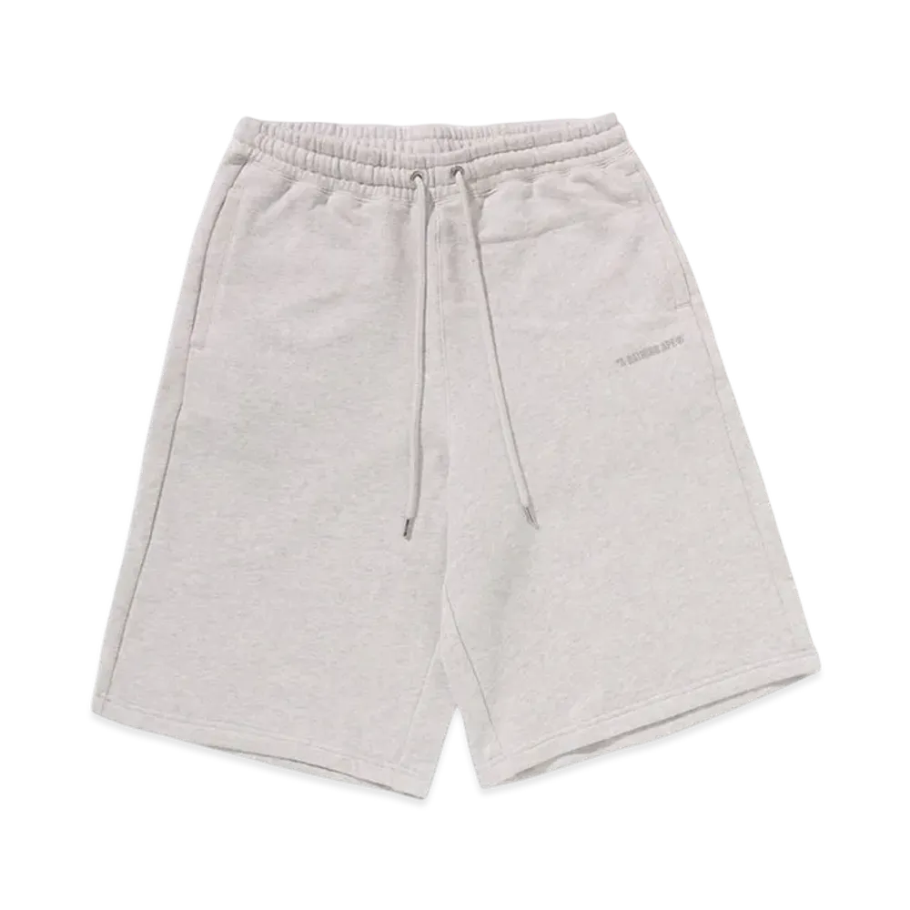 A BATHING APE Bathing Ape Logo Knee Length Relaxed Fit Sweat Shorts "Gray"