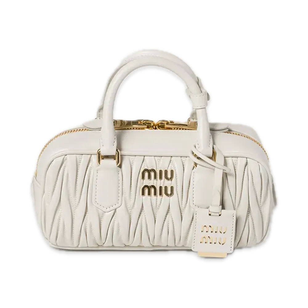 MIU MIU Arcadie Matelasse Leather Bag "White"
