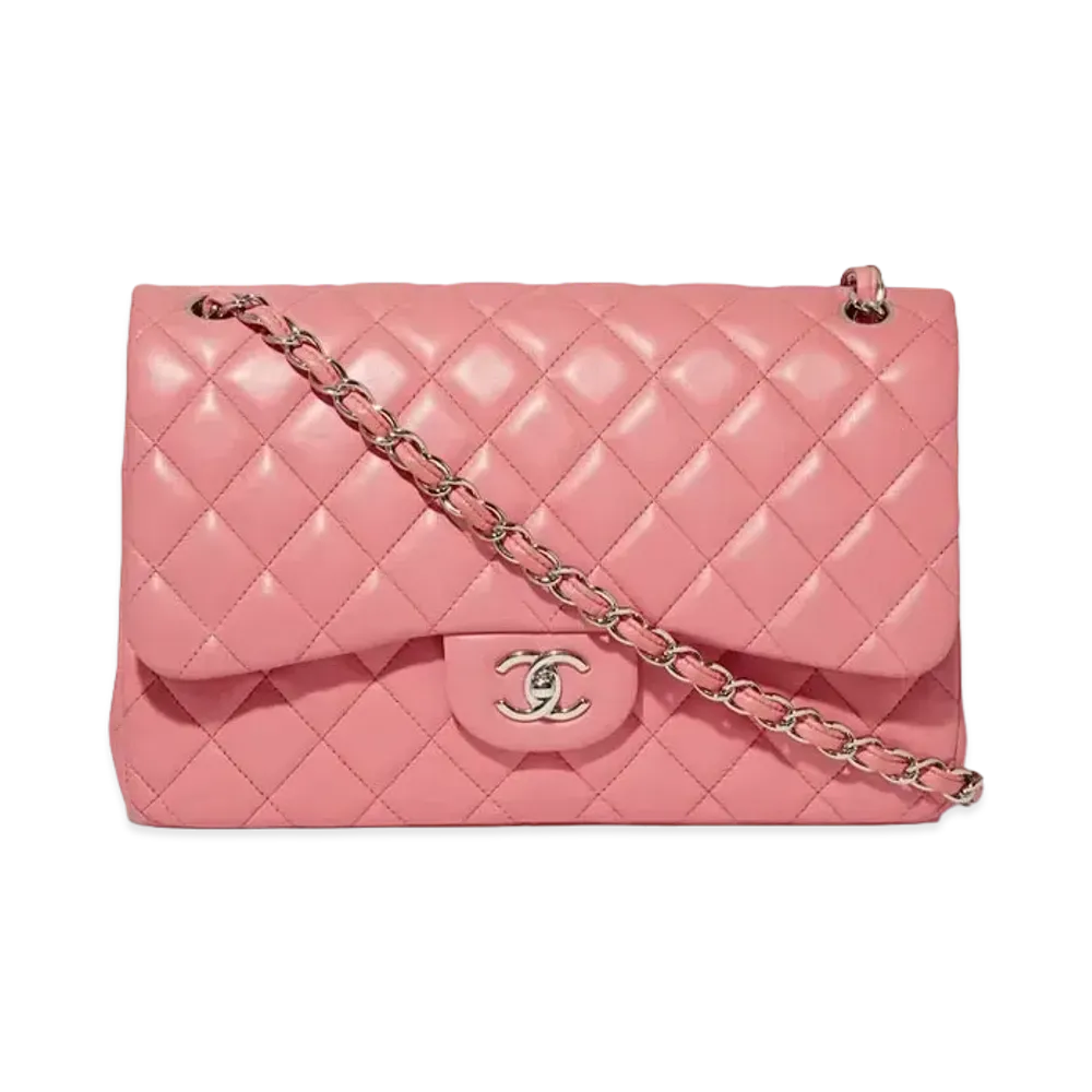 CHANEL Deca Matelasse Classic Double Flap Lambskin "Pink/Silver"