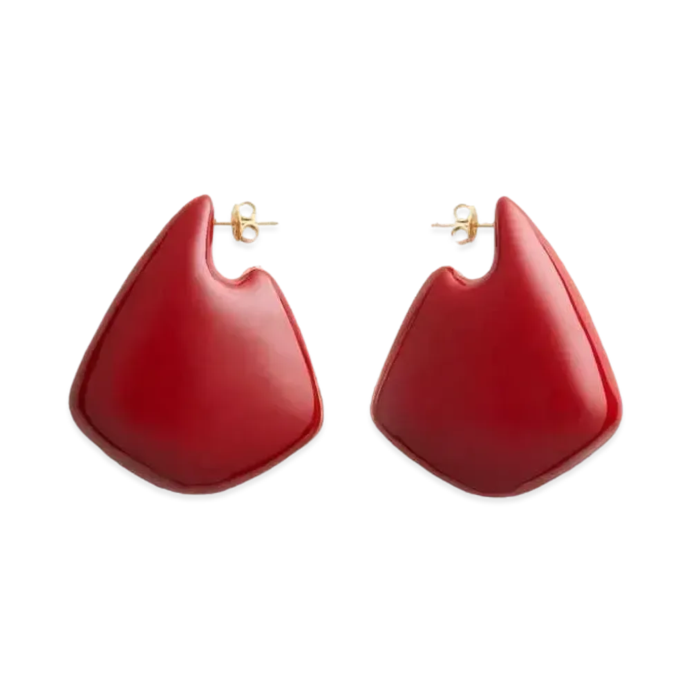 Bottega Veneta Large Fin Earrings "Syrup"