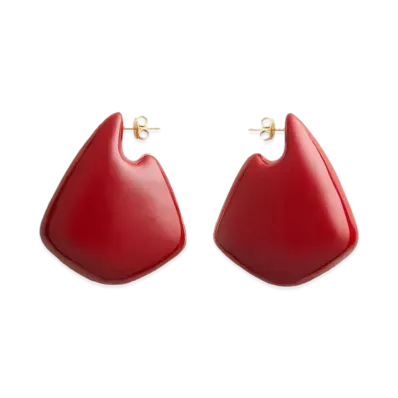 Bottega Veneta Large Fin Earrings "Syrup"