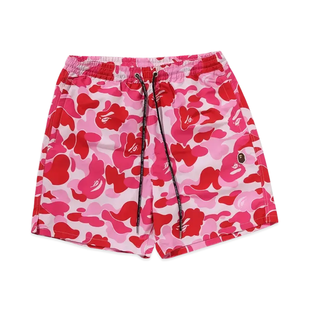 A BATHING APE ABC Camo One Point Relaxed Fit Water Shorts "Pink"