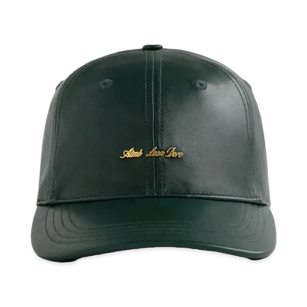 Aime Leon Dore Brass Logo Leather Hat "Green"
