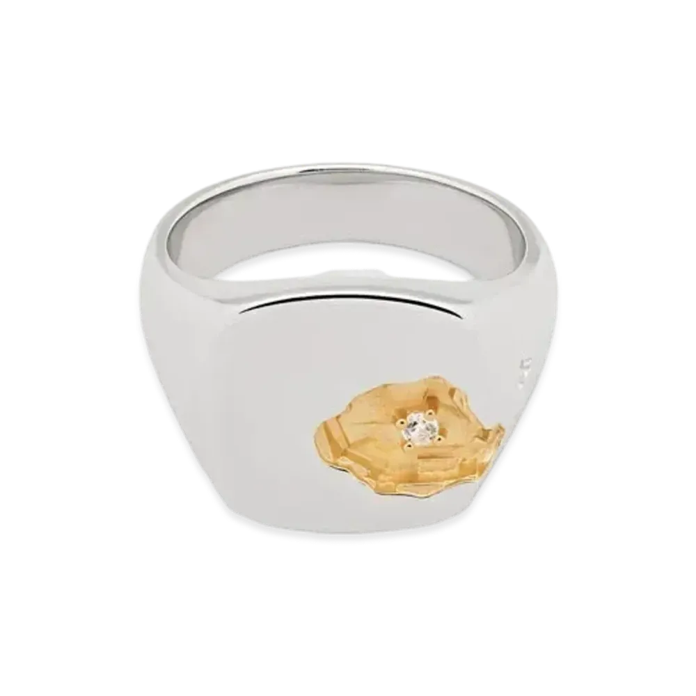 TOMWOOD Mined Ring Large Diamond "SIlver"